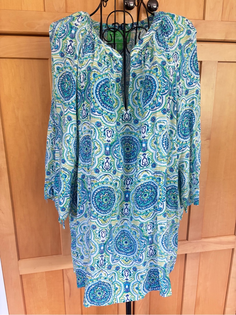 Pappagallo Paisley Tunic in Blue, Green & Yellow